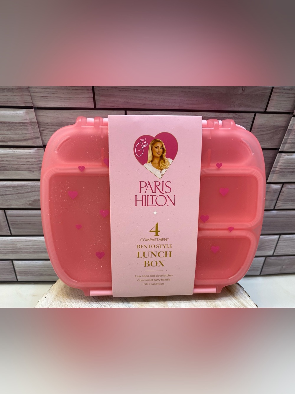 Paris Hilton ❤️ Bento style Lunch Box Pink Heart NWT